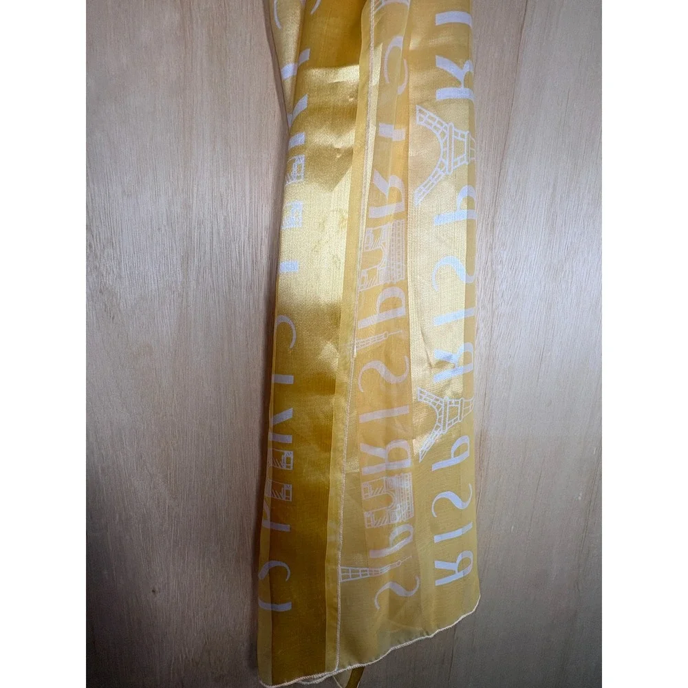 Manlio Bonetti Animal Print- Paris Scarf Yellow -Leopard Zebra Cheetah Graphic